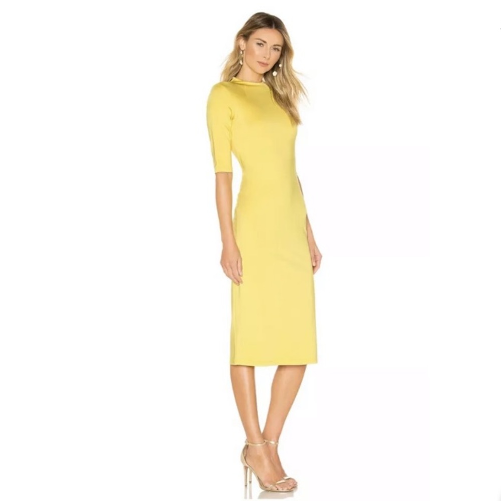NWT Alice + Olivia Delora Fitted Mock Neck Dress - Picture 3 of 5